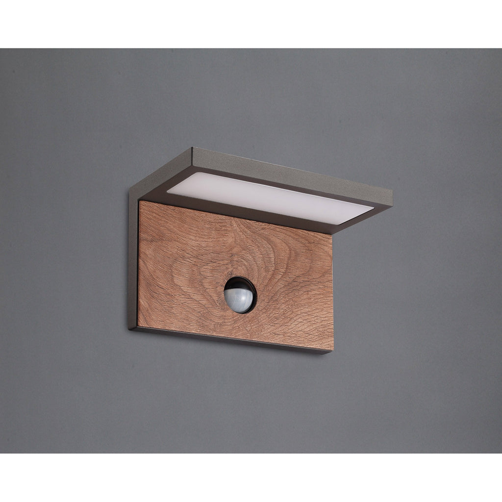 M6774 Ruka Outdoor Motion Sensor Wall Lamp 15W LED Anthracite/Walnut