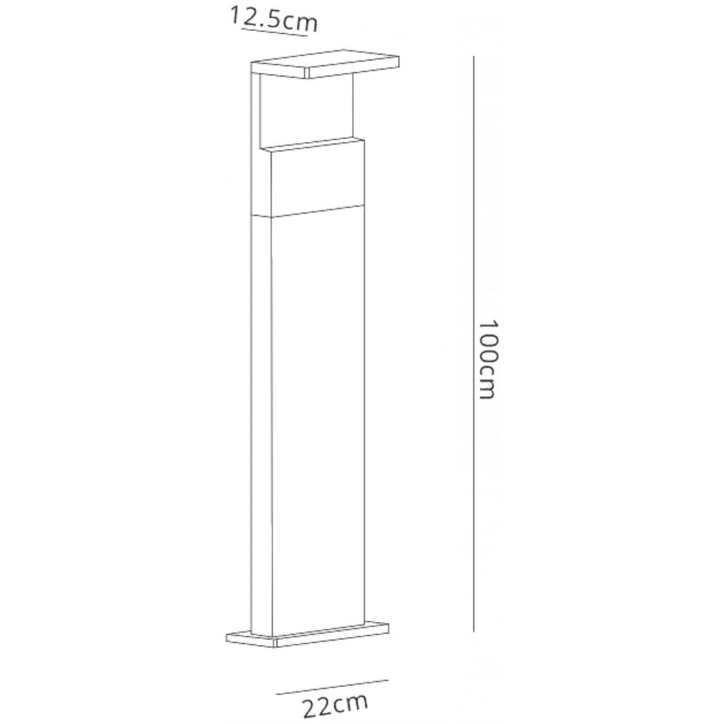 M6773 Ruka Outdoor Floor Lamp Large 13W LED Anthracite/Walnut