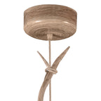 M6410 Sabina Pendant 30cm Round 1 Light Imitation Wood Linen Shade