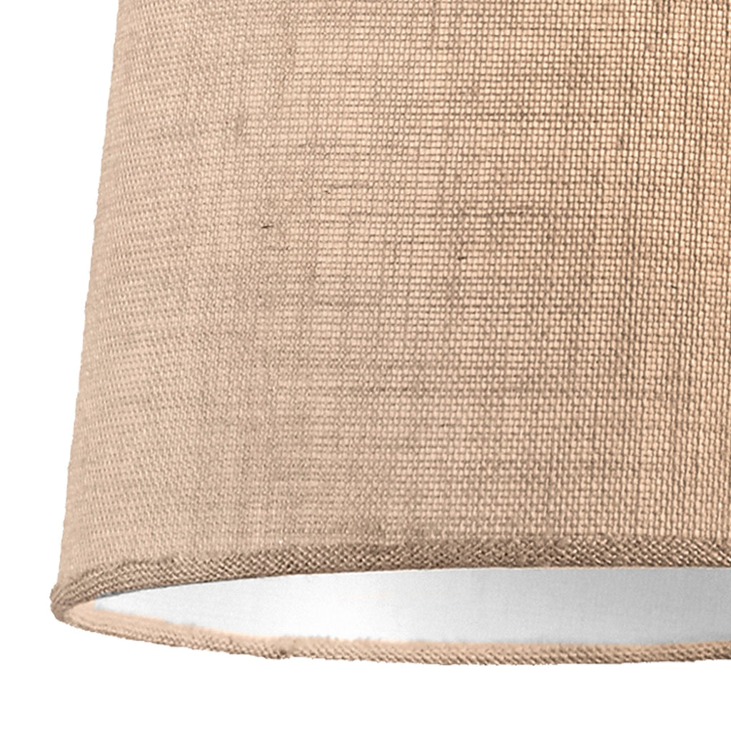 M6410 Sabina Pendant 30cm Round 1 Light Imitation Wood Linen Shade