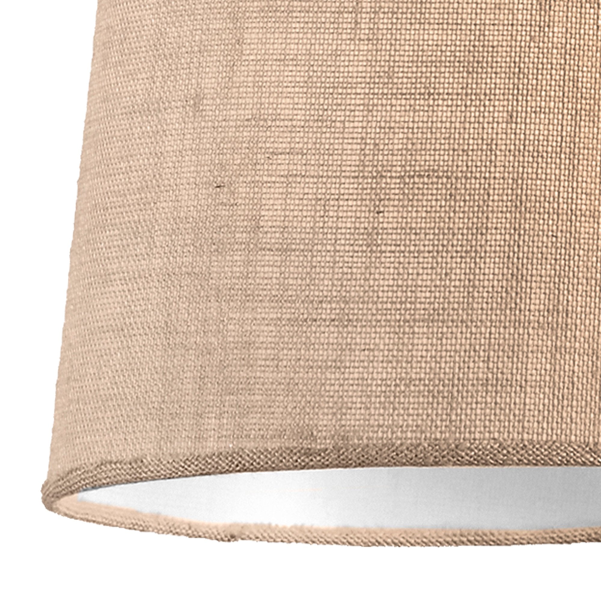 M6410 Sabina Pendant 30cm Round 1 Light Imitation Wood Linen Shade