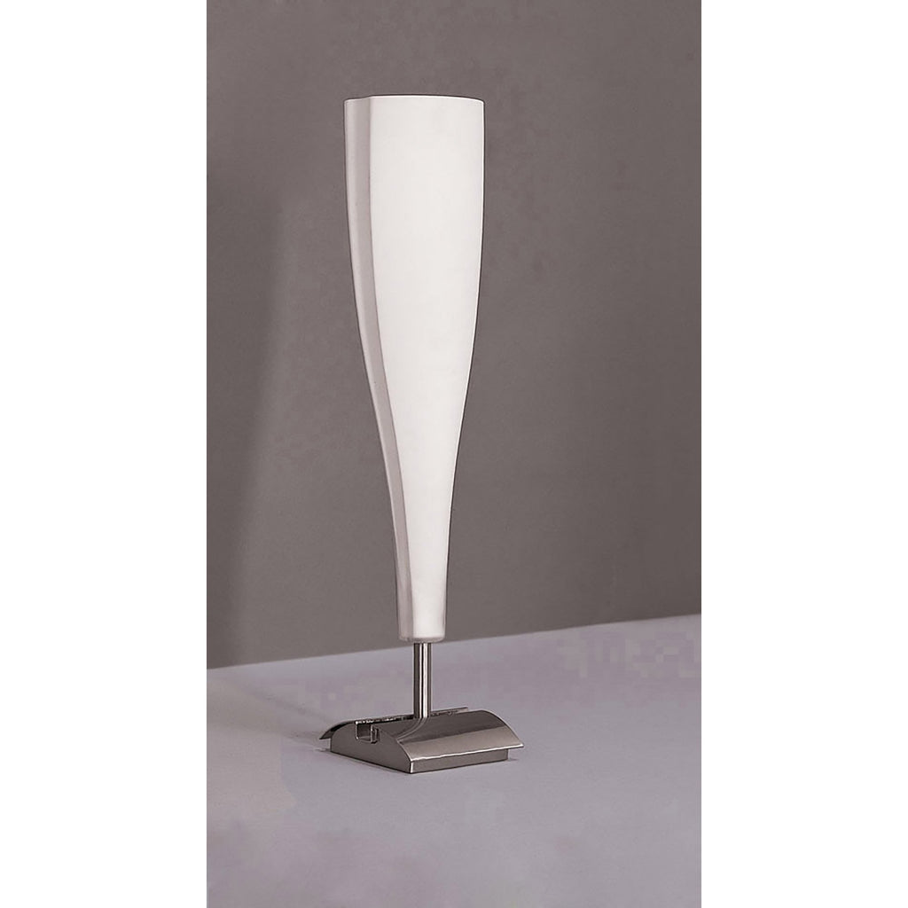 M0063 Java Table Lamp Big 1 Light E14 Satin Nickel/Frosted White Glass