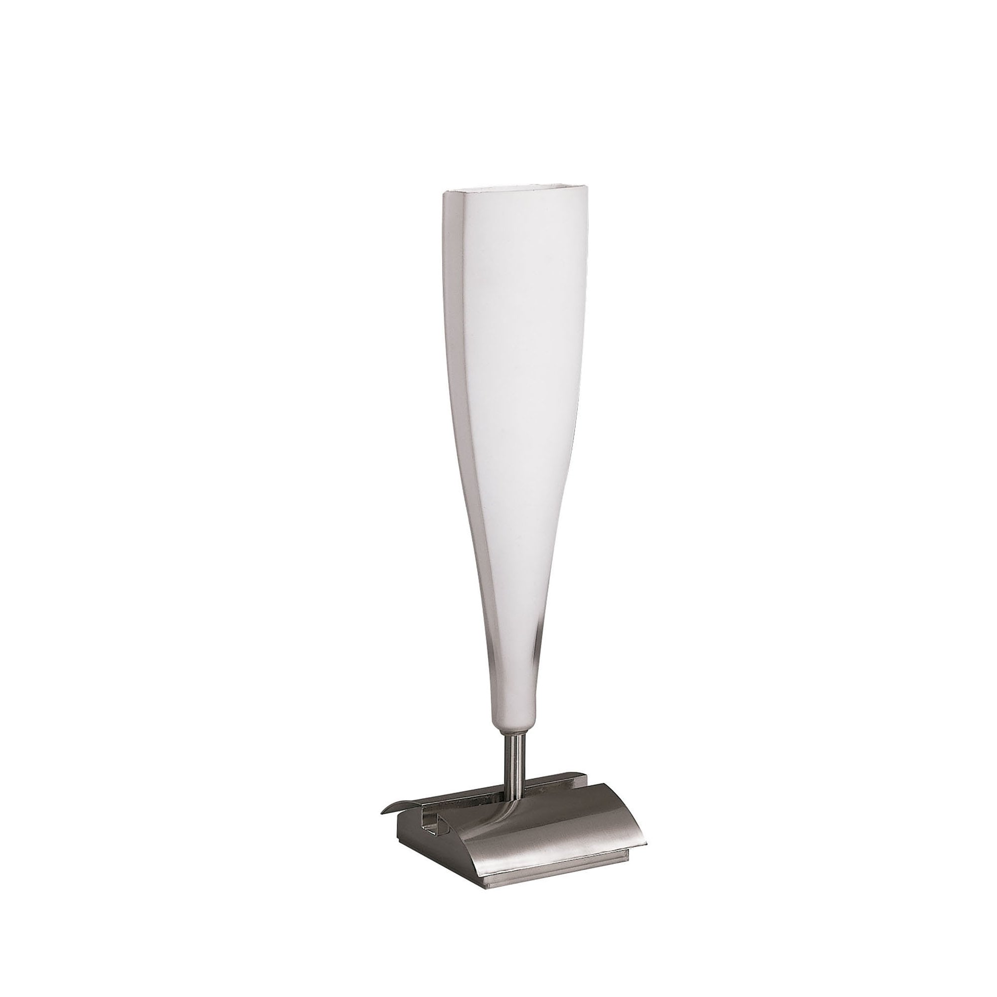 M0064 Java Table Lamp Small 1 Light E14 Satin Nickel/Frosted White Glass