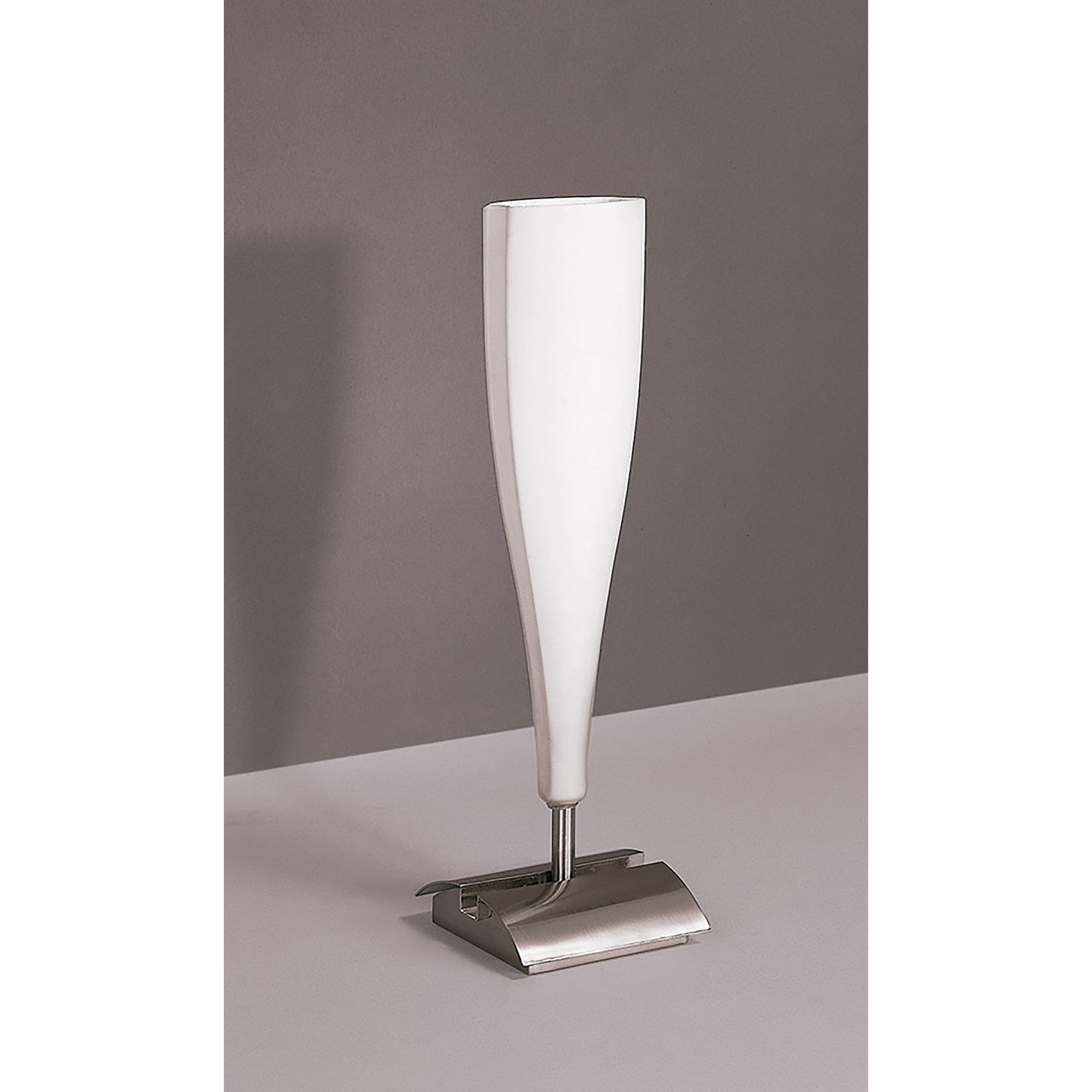 M0064 Java Table Lamp Small 1 Light E14 Satin Nickel/Frosted White Glass