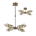 M0881AB Kromo Telescopic Convertible To Semi Flush 4 Light G9 Antique Brass