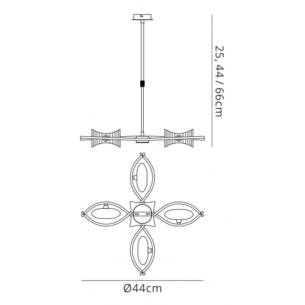 M0881AB Kromo Telescopic Convertible To Semi Flush 4 Light G9 Antique Brass