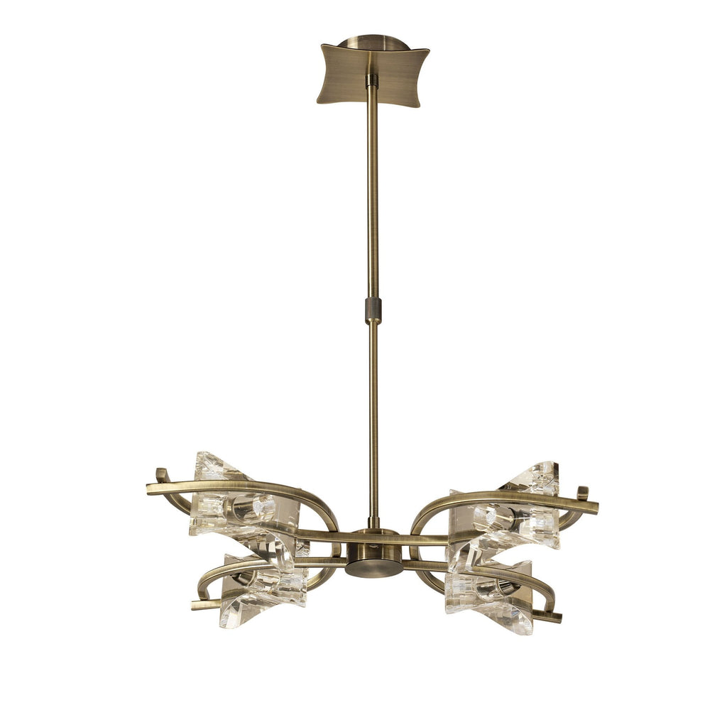 M0881AB Kromo Telescopic Convertible To Semi Flush 4 Light G9 Antique Brass