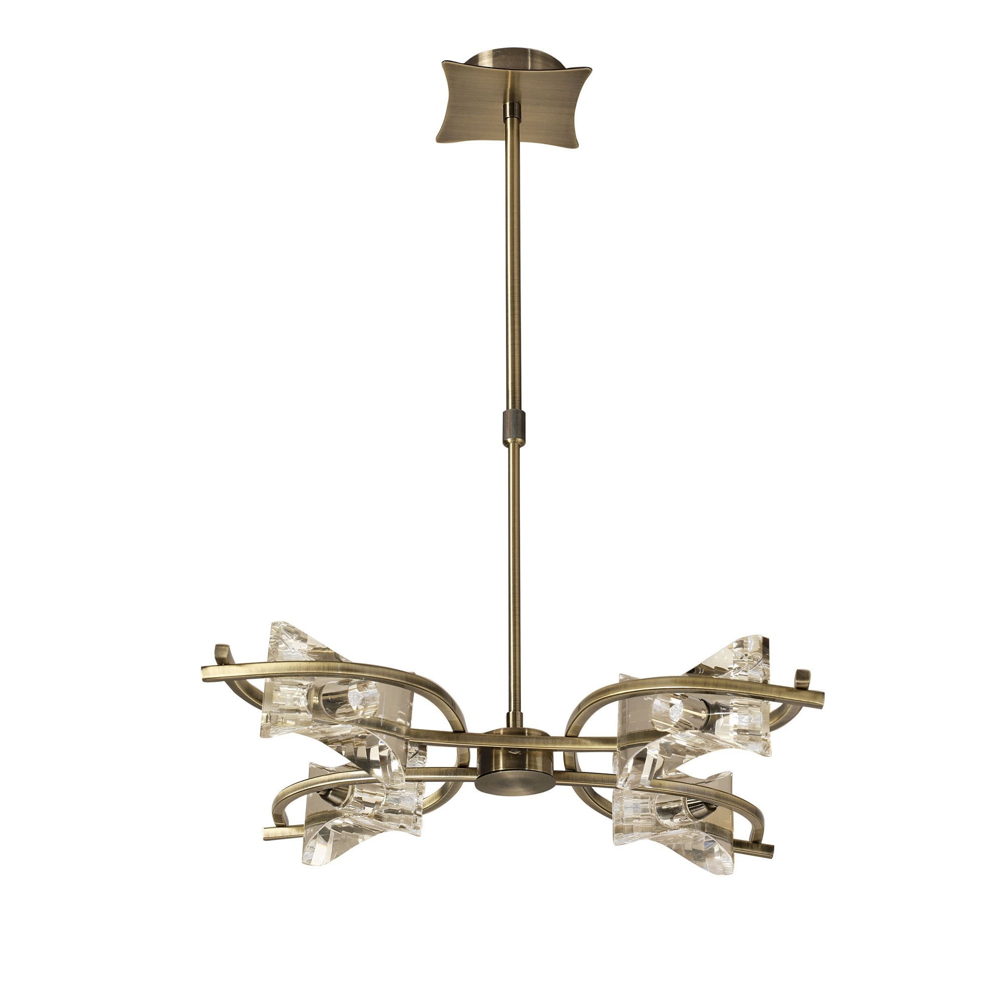 M0881AB Kromo Telescopic Convertible To Semi Flush 4 Light G9 Antique Brass