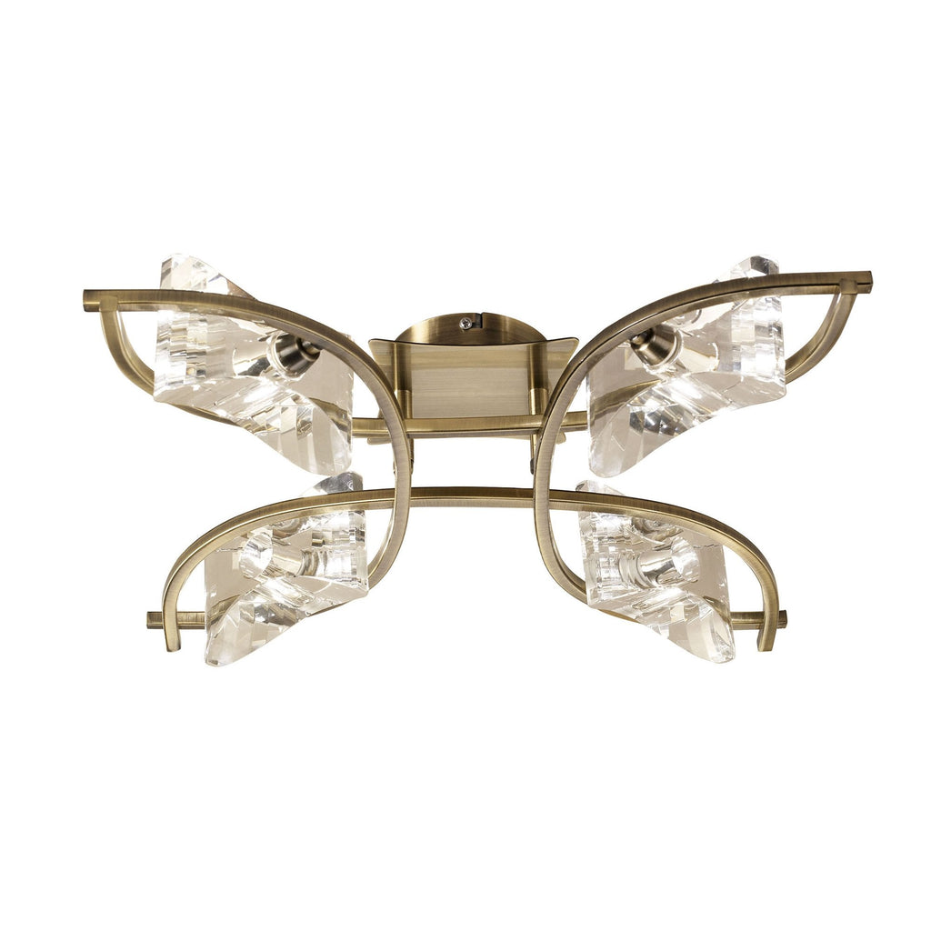 M0883AB Kromo Ceiling 4 Light G9 Antique Brass