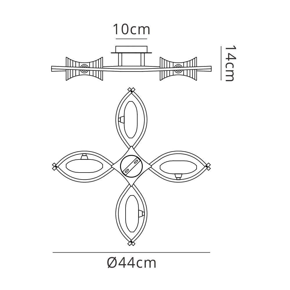 M0883AB Kromo Ceiling 4 Light G9 Antique Brass