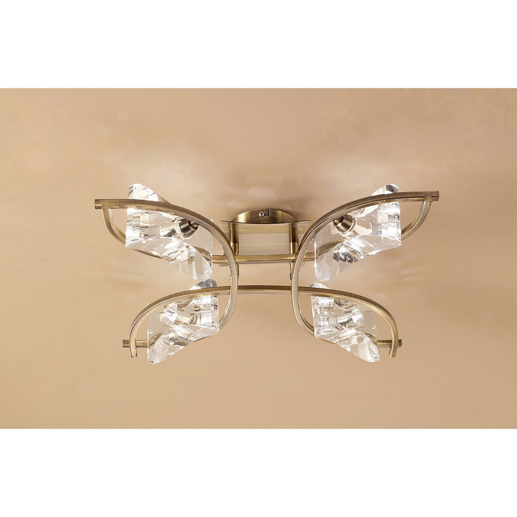 M0883AB Kromo Ceiling 4 Light G9 Antique Brass