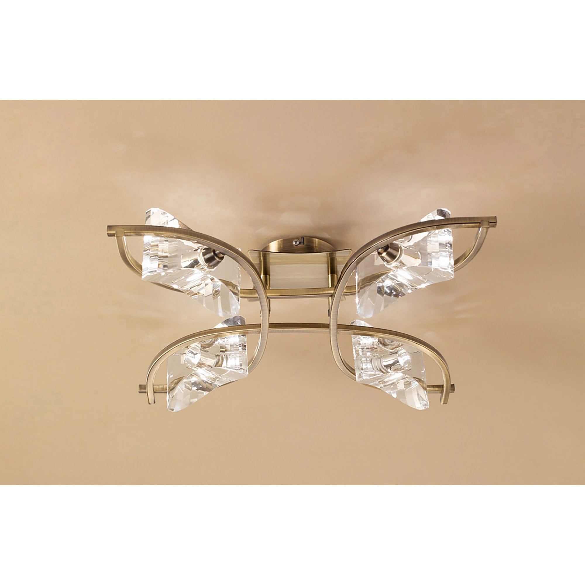M0883AB Kromo Ceiling 4 Light G9 Antique Brass