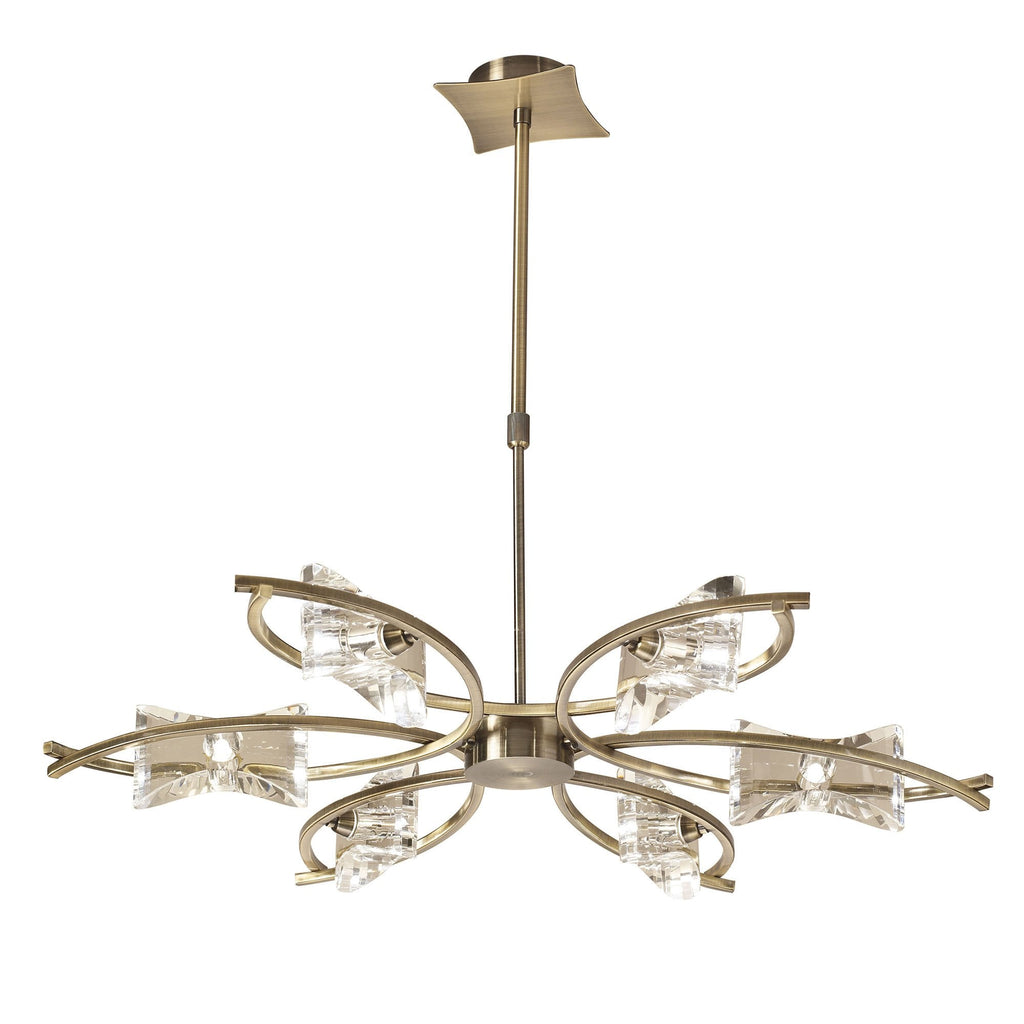 M0884AB Kromo Telescopic Convertible To Semi Flush 6 Light G9 Antique Brass