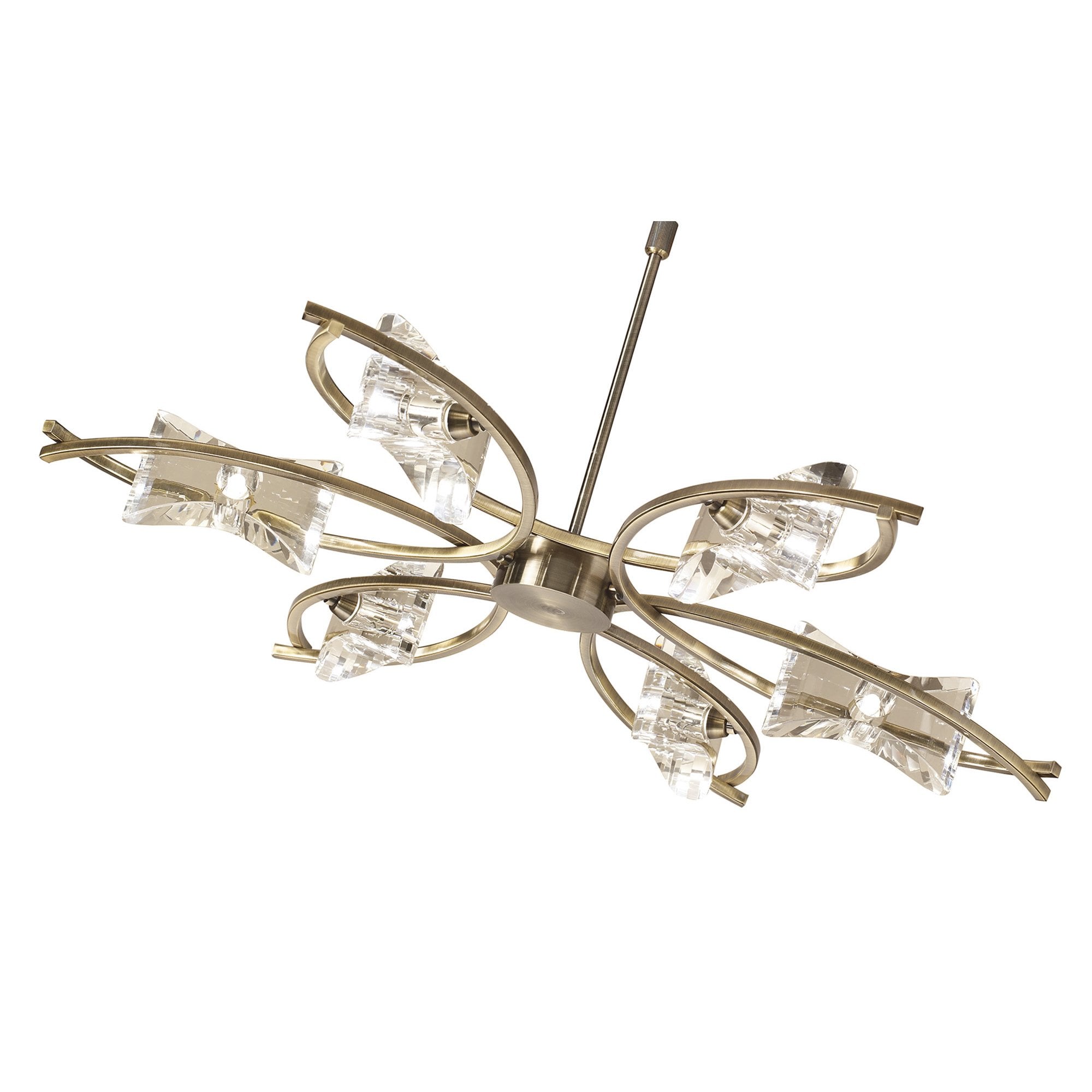 M0884AB Kromo Telescopic Convertible To Semi Flush 6 Light G9 Antique Brass