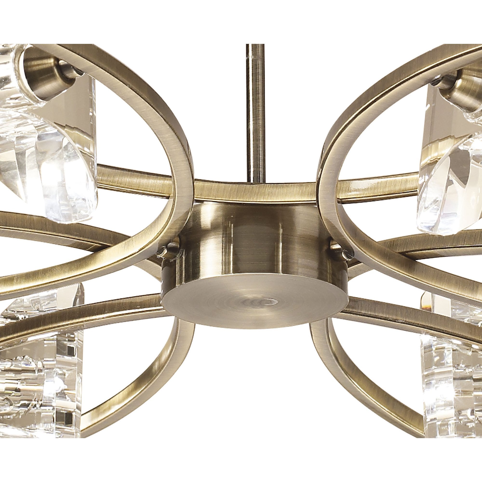 M0884AB Kromo Telescopic Convertible To Semi Flush 6 Light G9 Antique Brass