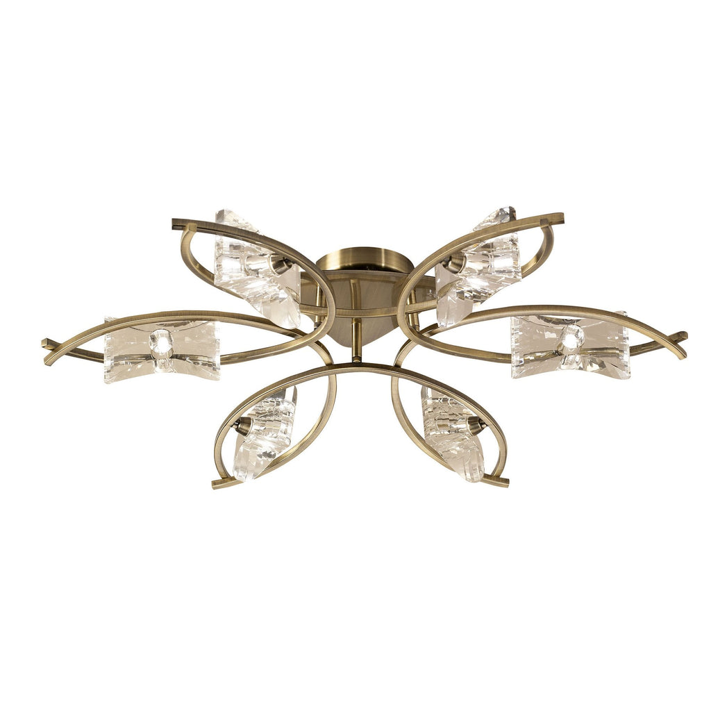 M0886AB Kromo Ceiling 6 Light G9 Antique Brass