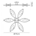M0886AB Kromo Ceiling 6 Light G9 Antique Brass