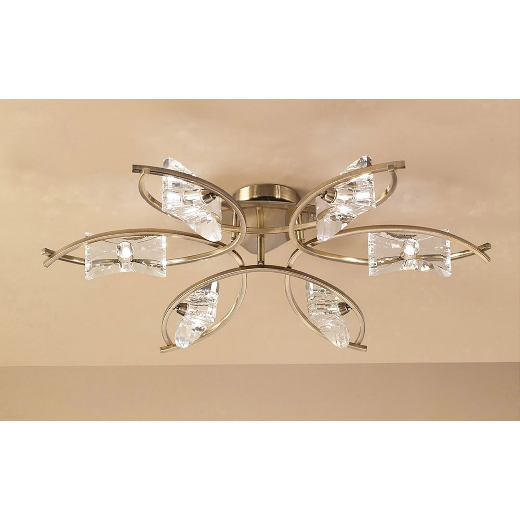 M0886AB Kromo Ceiling 6 Light G9 Antique Brass