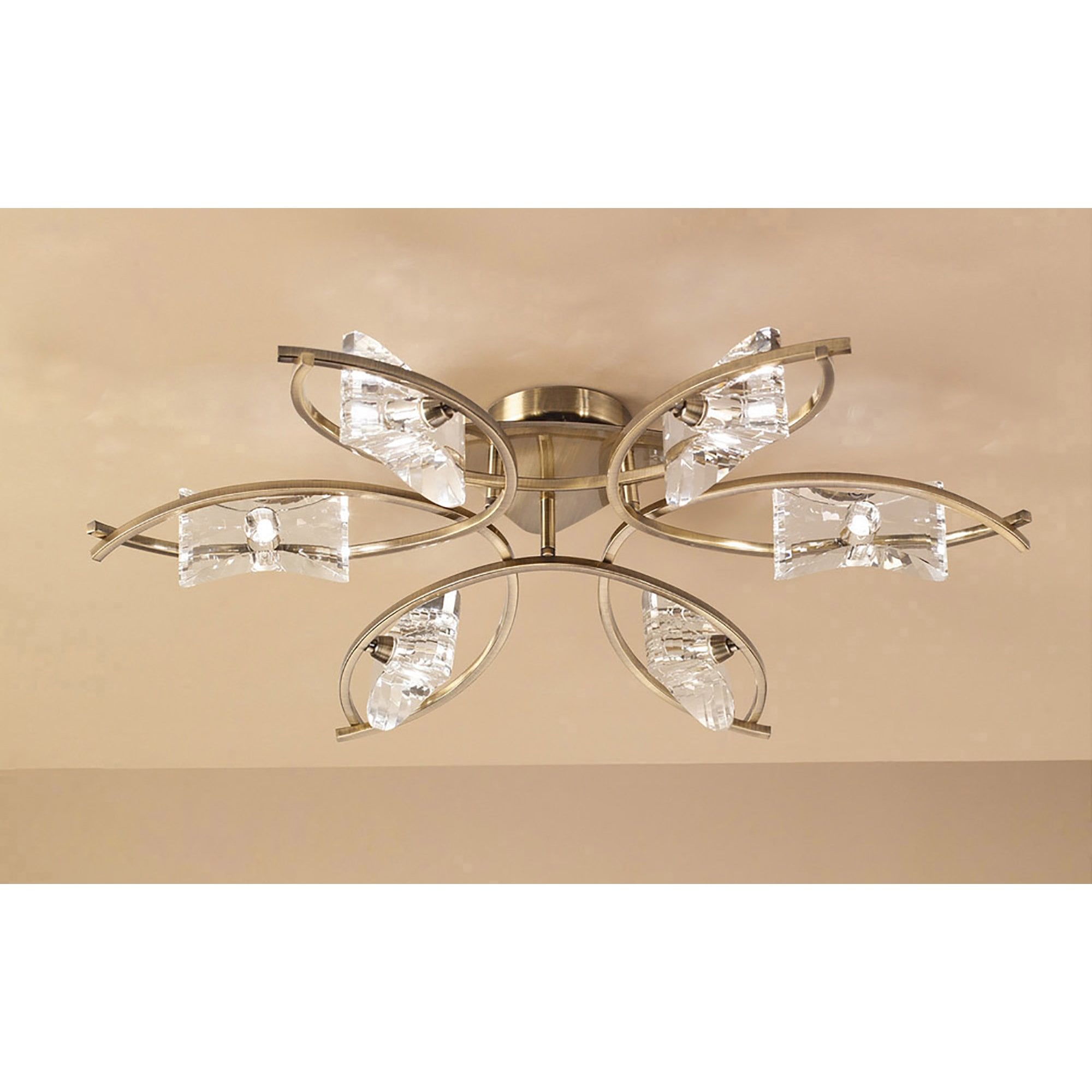 M0886AB Kromo Ceiling 6 Light G9 Antique Brass