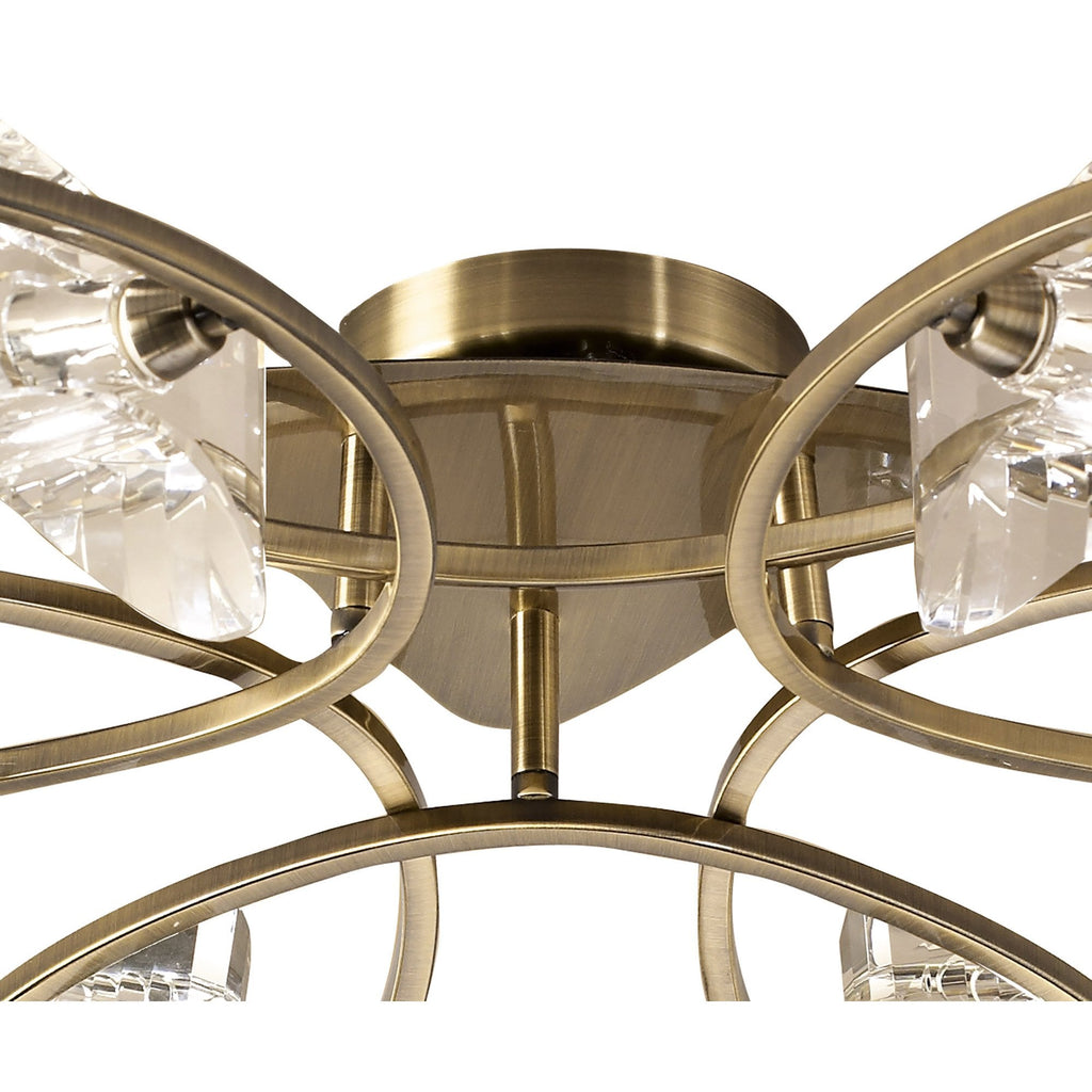 M0886AB Kromo Ceiling 6 Light G9 Antique Brass