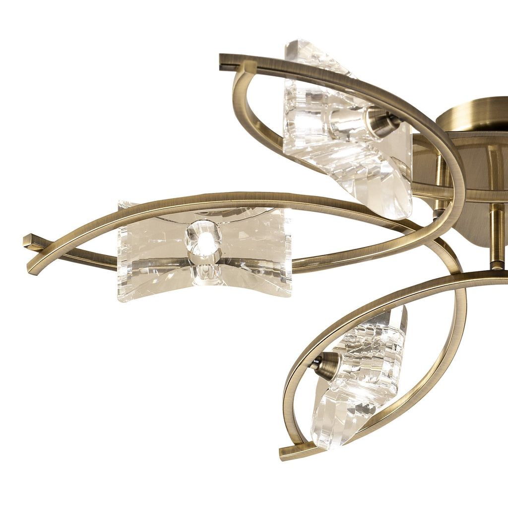 M0886AB Kromo Ceiling 6 Light G9 Antique Brass