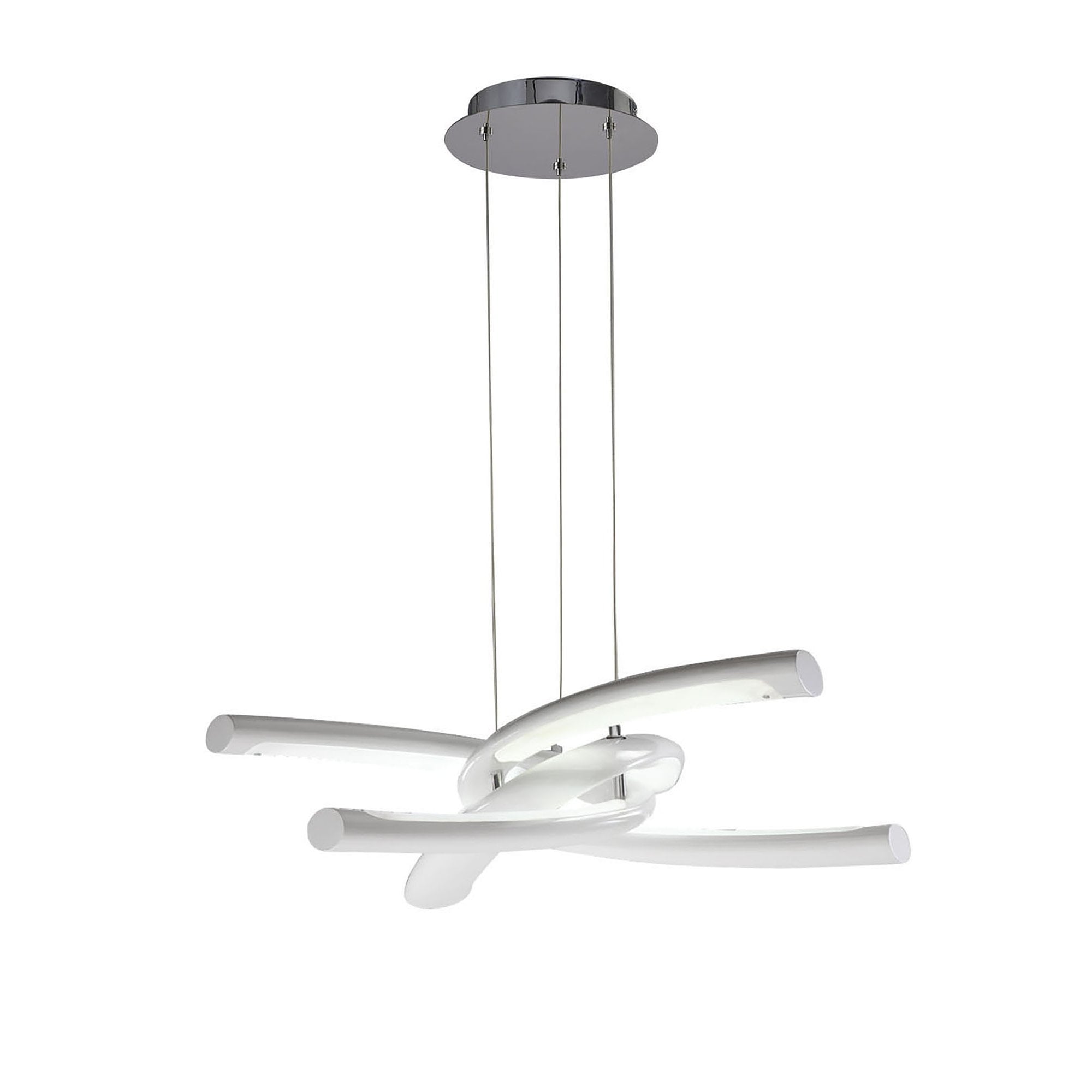 M3970 Knot Pendant 36W LED Gloss White/White Acrylic/Polished Chrome