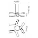M3970 Knot Pendant 36W LED Gloss White/White Acrylic/Polished Chrome