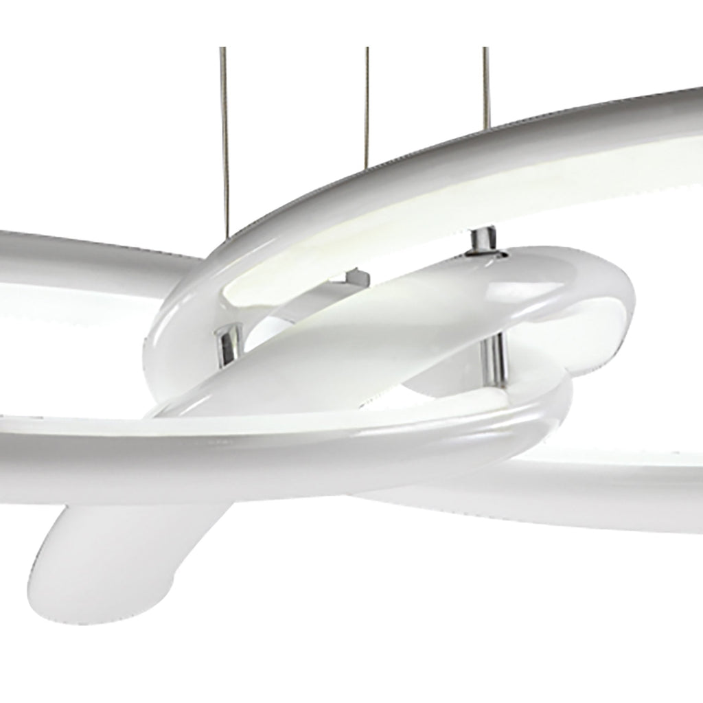 M3970 Knot Pendant 36W LED Gloss White/White Acrylic/Polished Chrome