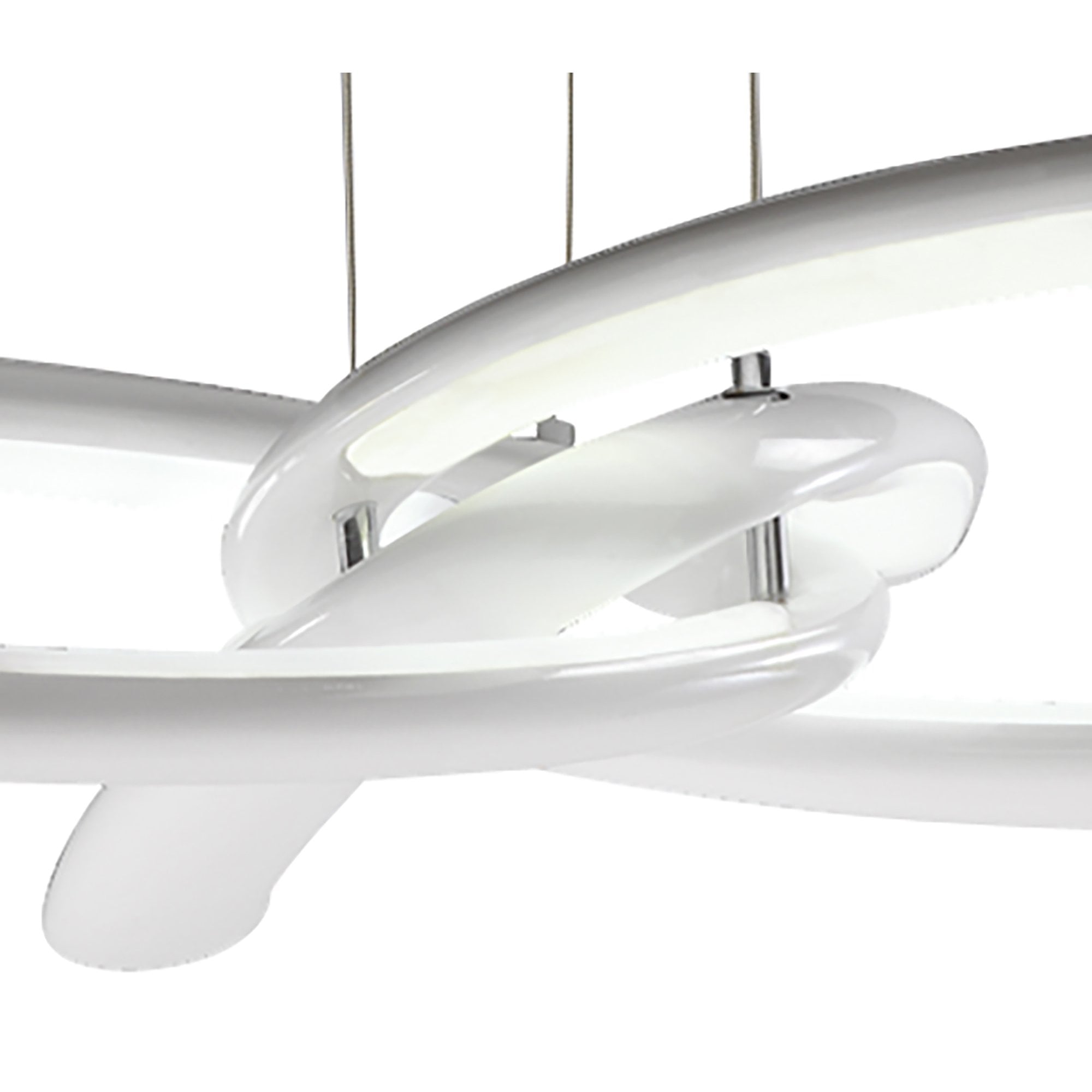M3970 Knot Pendant 36W LED Gloss White/White Acrylic/Polished Chrome