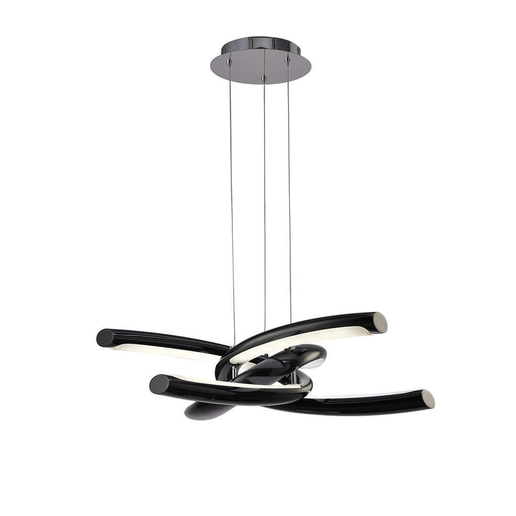 M3971 Knot Pendant 36W LED Gloss Black/White Acrylic/Polished Chrome