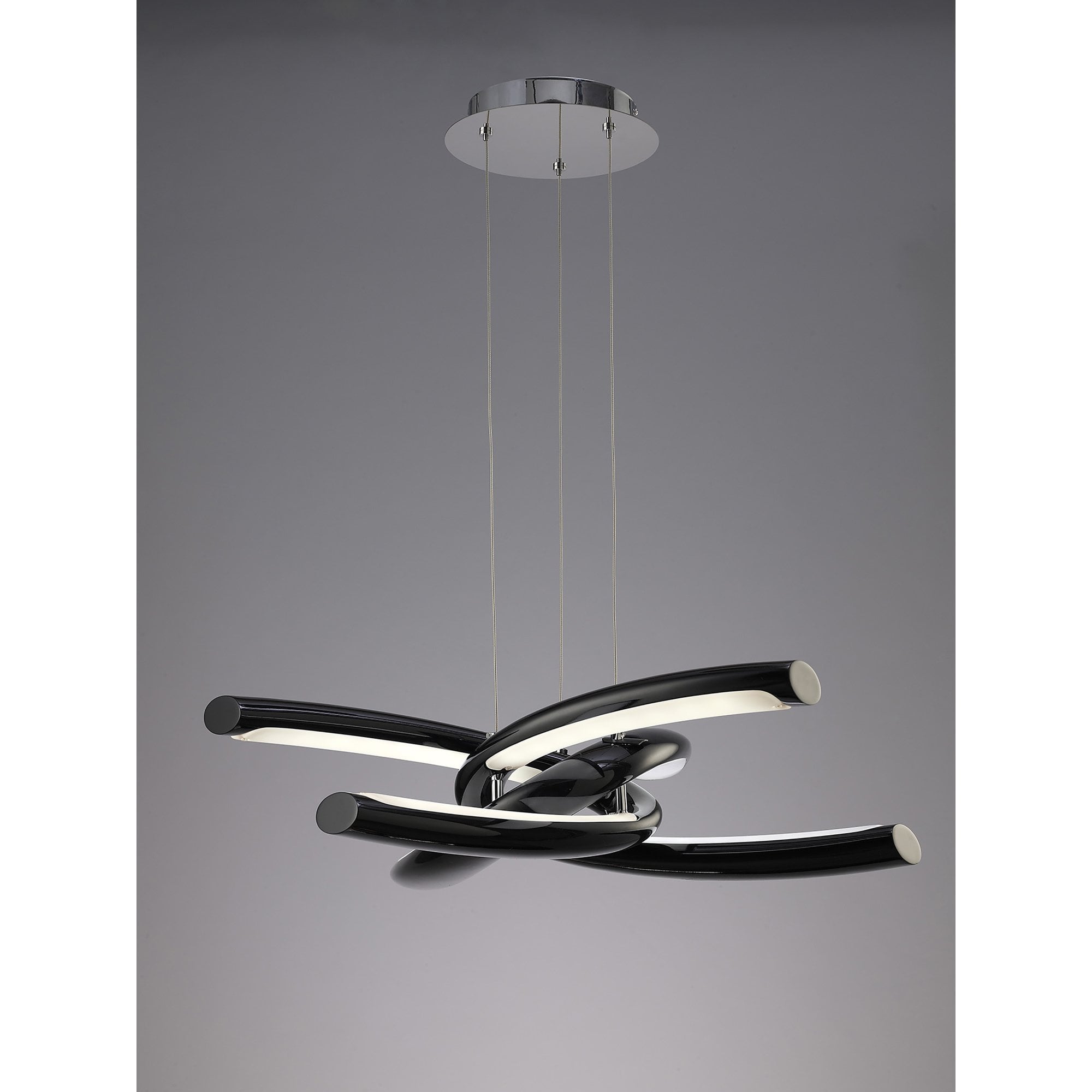 M3971 Knot Pendant 36W LED Gloss Black/White Acrylic/Polished Chrome