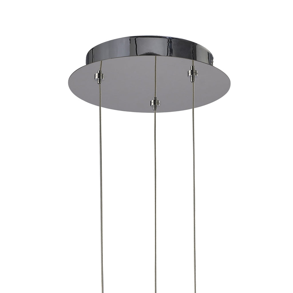 M3971 Knot Pendant 36W LED Gloss Black/White Acrylic/Polished Chrome
