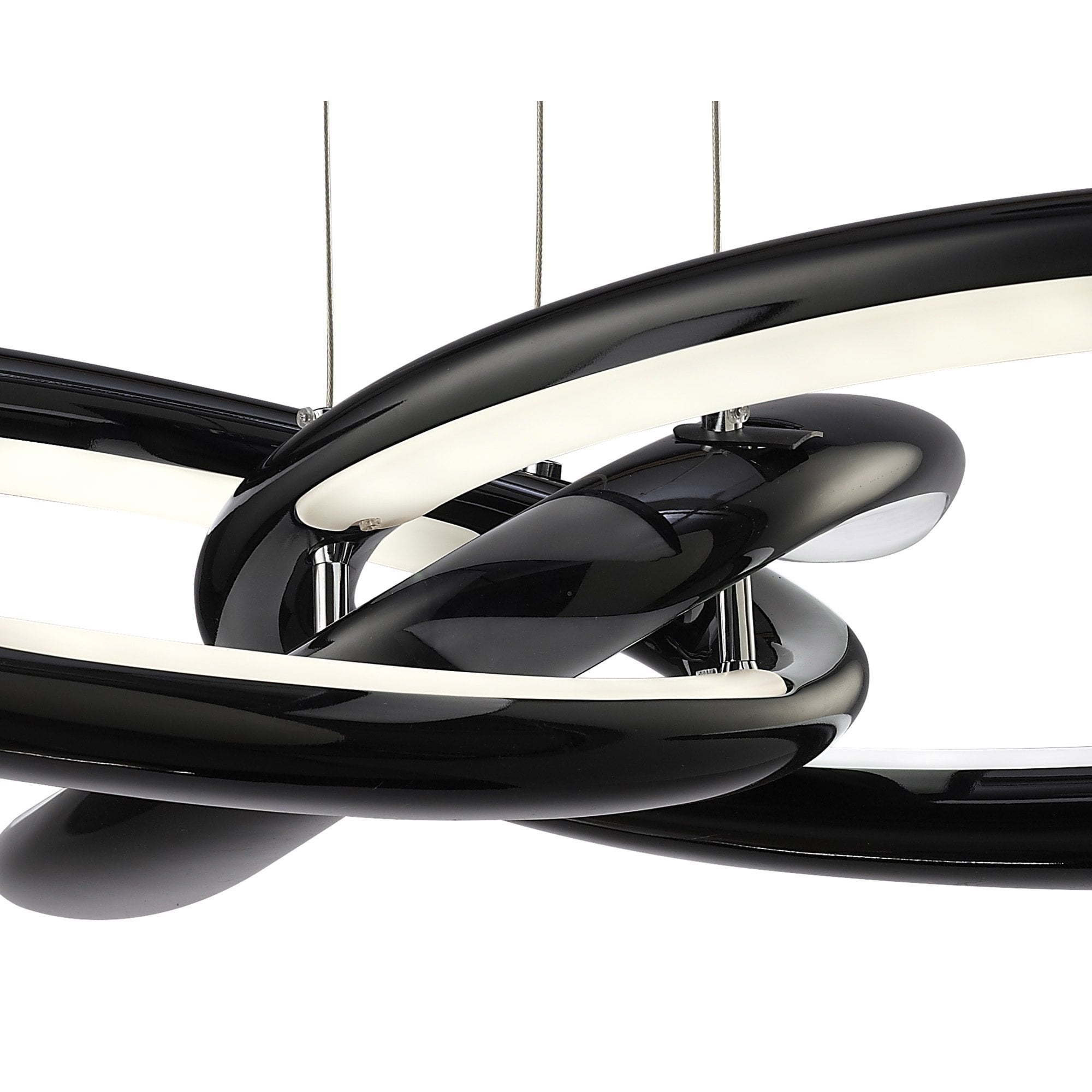 M3971 Knot Pendant 36W LED Gloss Black/White Acrylic/Polished Chrome
