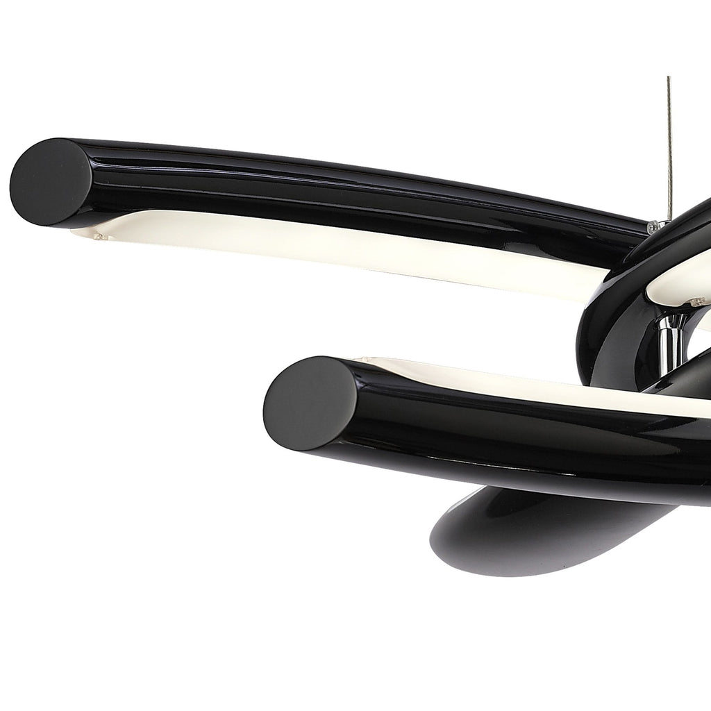 M3971 Knot Pendant 36W LED Gloss Black/White Acrylic/Polished Chrome