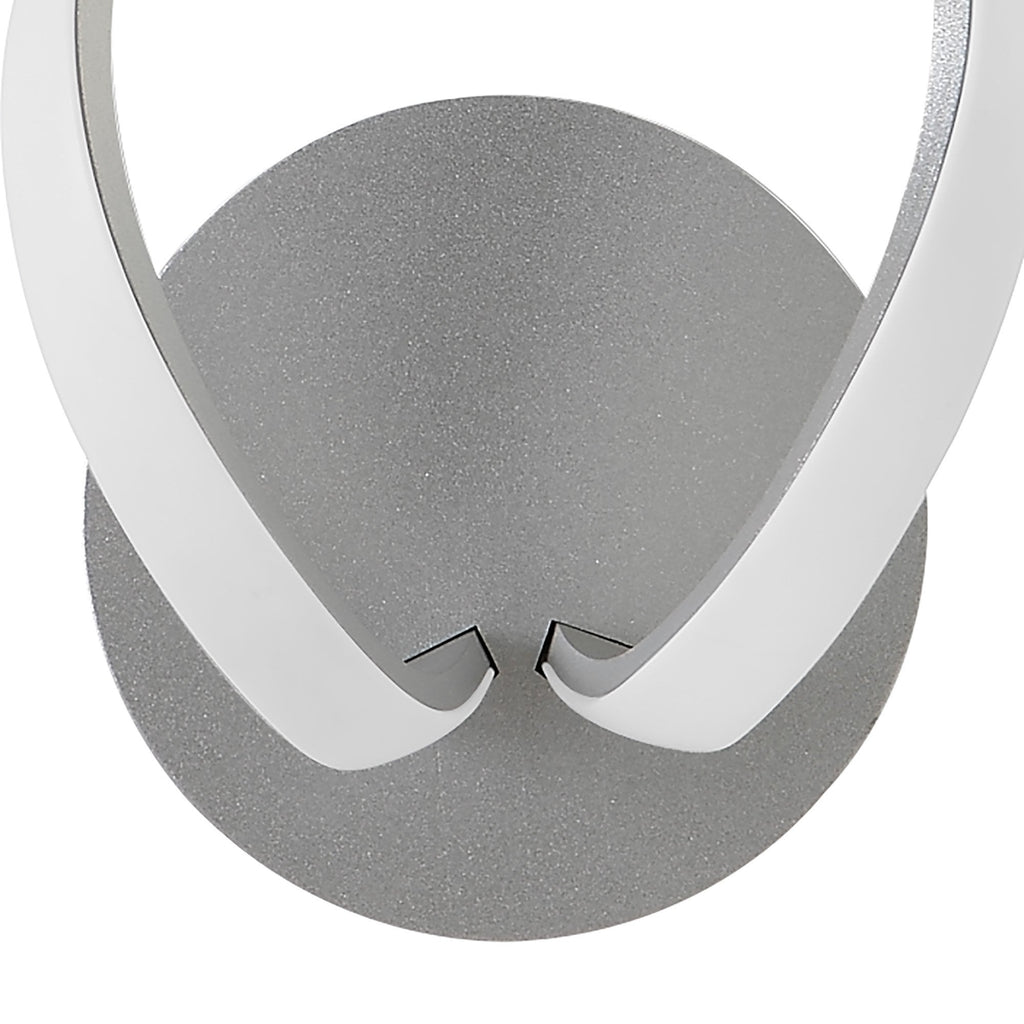 M4988/S Knot Switched Wall Lamp 12W LED Silver/Frosted Acrylic/Polished Chrome