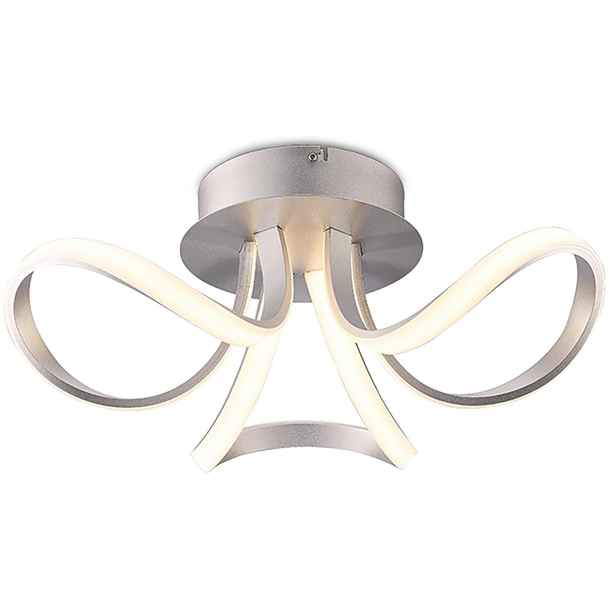 M4989 Knot Ceiling 36W LED 3 Looped Arms Silver/Frosted Acrylic