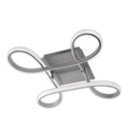 M4990 Knot Square Ceiling 40W LED 4 Looped Arms Silver/Frosted Acrylic/Polished Chrome