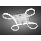 M4990 Knot Square Ceiling 40W LED 4 Looped Arms Silver/Frosted Acrylic/Polished Chrome