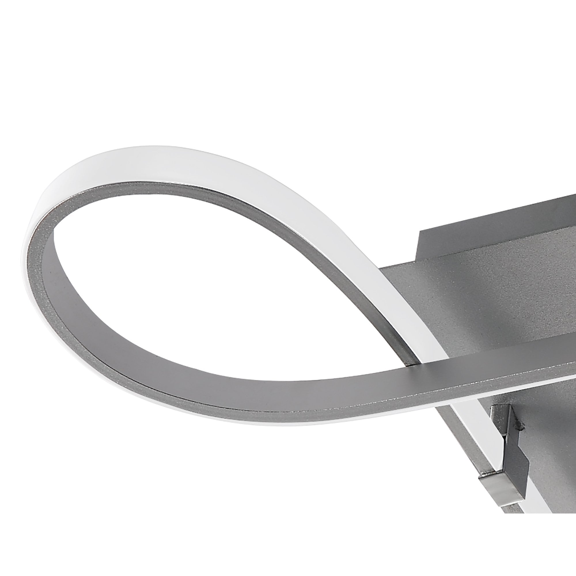 M4990 Knot Square Ceiling 40W LED 4 Looped Arms Silver/Frosted Acrylic/Polished Chrome