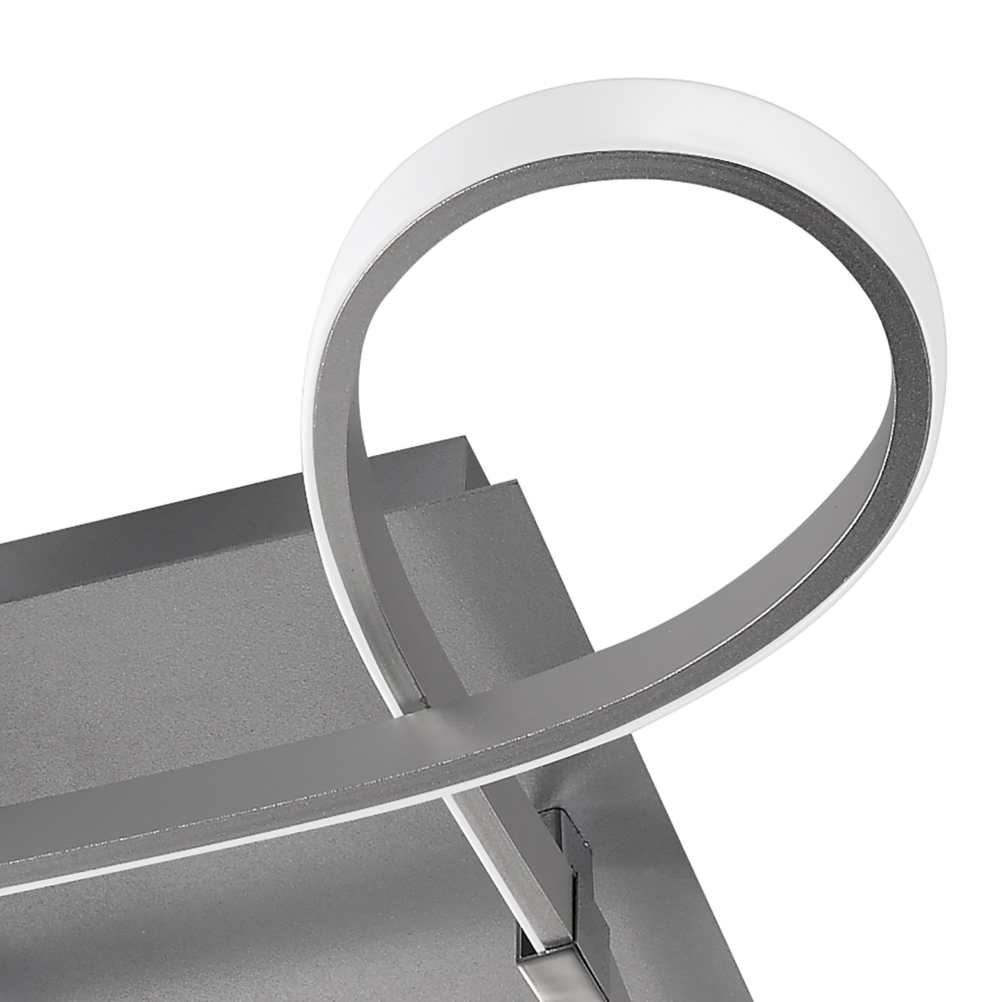 M4990 Knot Square Ceiling 40W LED 4 Looped Arms Silver/Frosted Acrylic/Polished Chrome