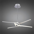M4991 Knot Telescopic\Semi Flush 45W LED Curved Arms Silver/Frosted Acrylic/Polished Chrome