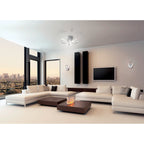 M4991 Knot Telescopic\Semi Flush 45W LED Curved Arms Silver/Frosted Acrylic/Polished Chrome