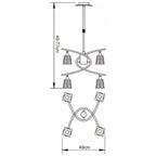 M0012 Keops Telescopic Pendant Convertible To Semi Flush 4 Light G9 Satin Nickel