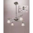 M0012 Keops Telescopic Pendant Convertible To Semi Flush 4 Light G9 Satin Nickel