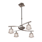 M0012 Keops Telescopic Pendant Convertible To Semi Flush 4 Light G9 Satin Nickel
