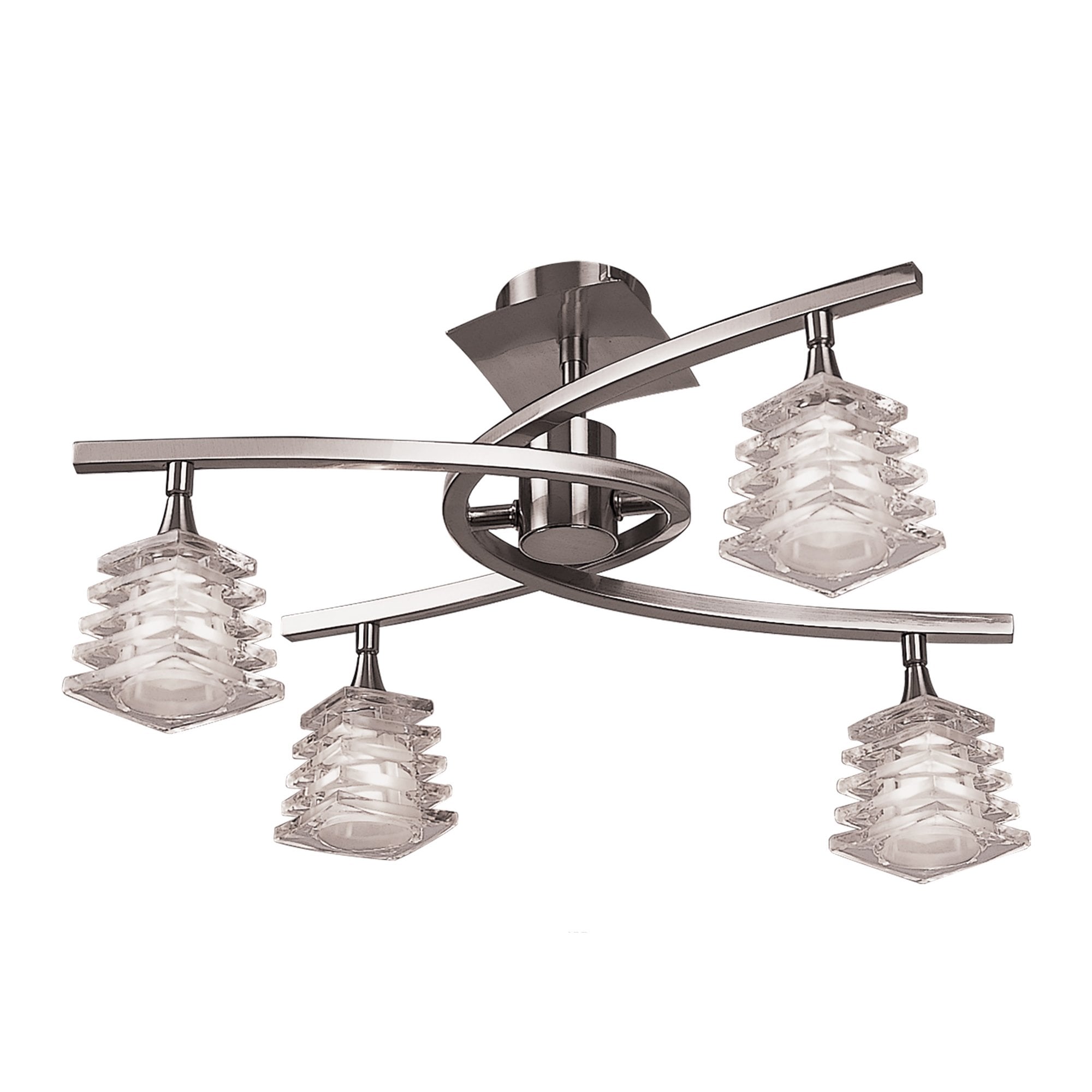 M0012 Keops Telescopic Pendant Convertible To Semi Flush 4 Light G9 Satin Nickel