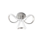 M4994 Knot Dimmable Ceiling 48cm Round 36W LED 3 Looped Arms Silver/Frosted Acrylic
