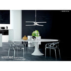 M4994 Knot Dimmable Ceiling 48cm Round 36W LED 3 Looped Arms Silver/Frosted Acrylic