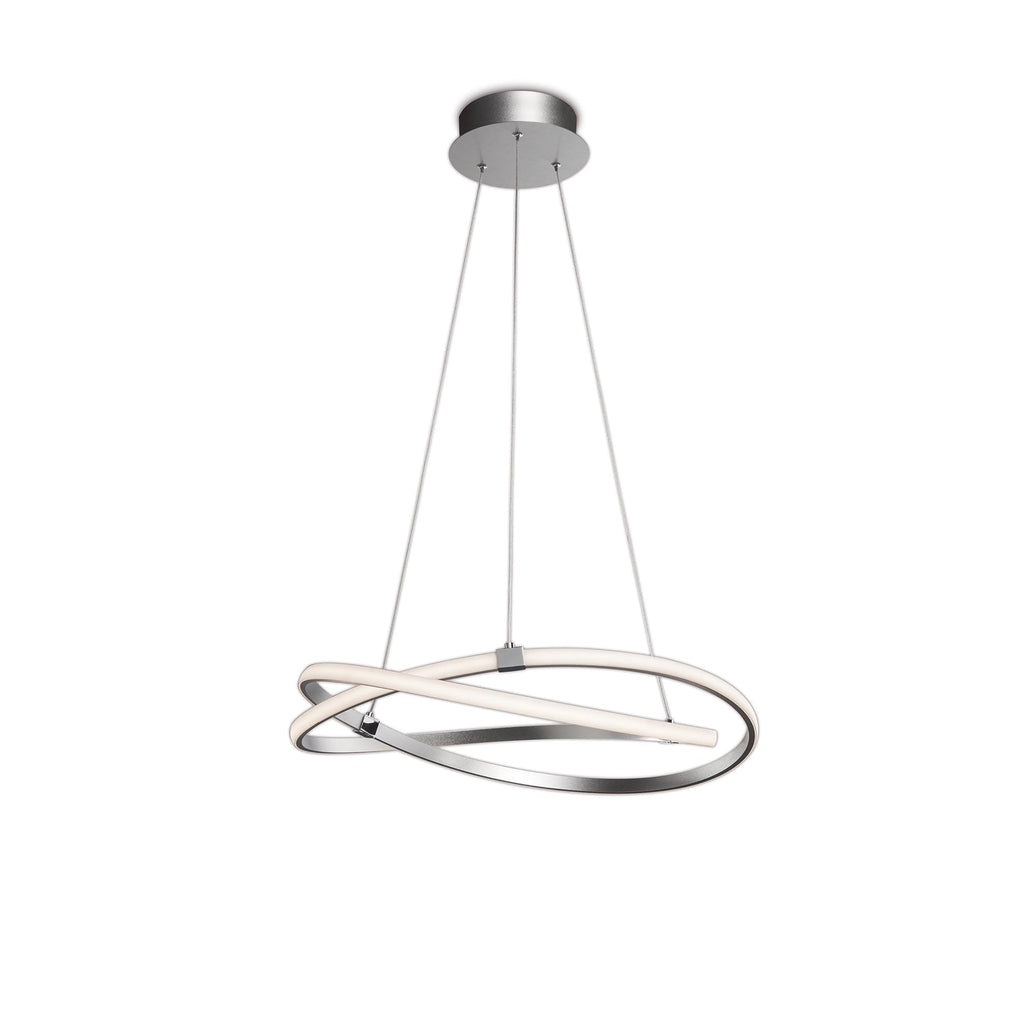M5725 Infinity Pendant 42W LED Dimmable Silver/Polished Chrome/White Acrylic