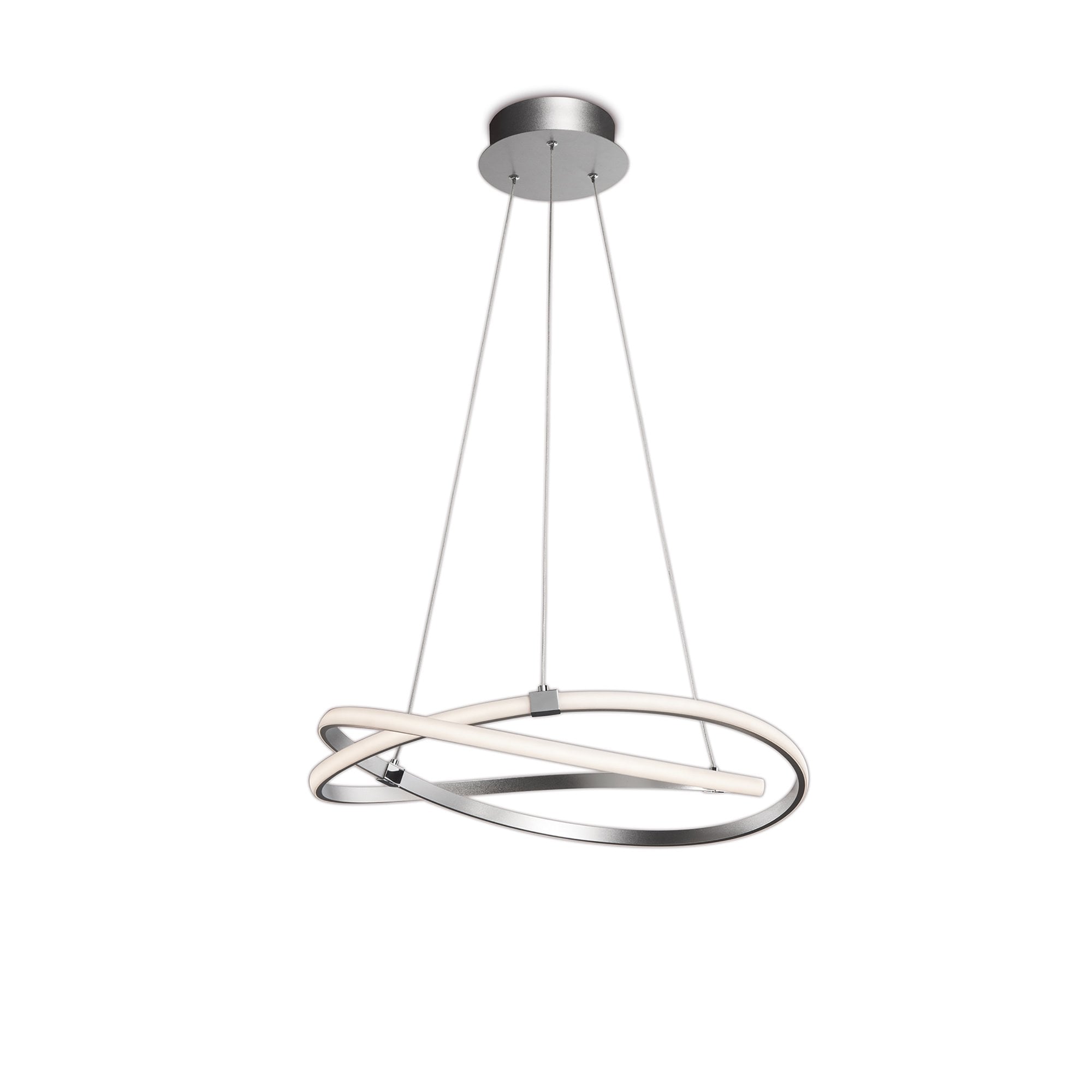 M5725 Infinity Pendant 42W LED Dimmable Silver/Polished Chrome/White Acrylic